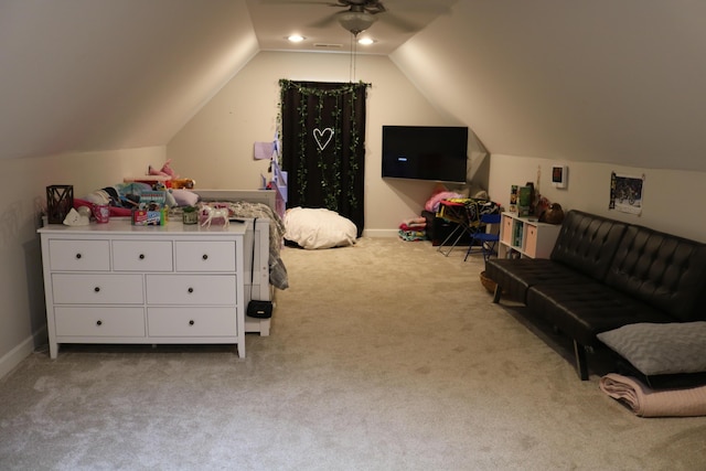 7354 Kayla Beth Ct, Ooltewah, TN 37363 - carpeted bedroom featuring lofted ceiling and baseboards