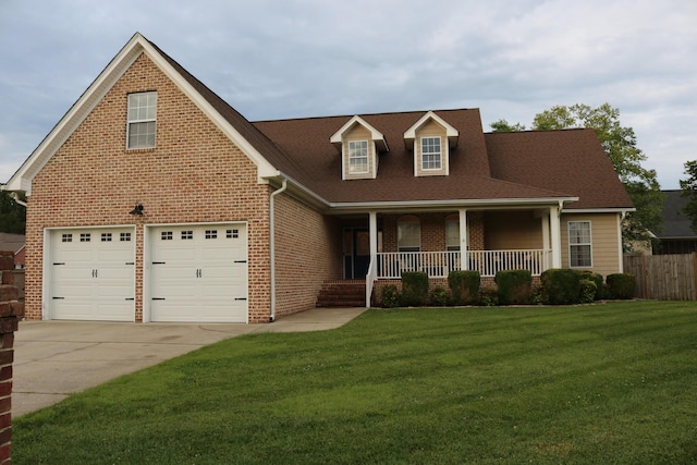 7354 Kayla Beth Ct, Ooltewah, TN 37363 - traditional-style house featuring brick siding, a porch, concrete driveway, and roof with shingles