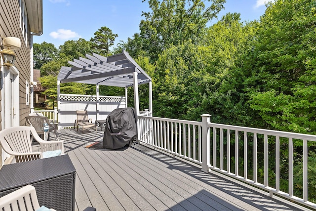 8014 Woodstone Dr, Hixson, TN 37343 - wooden deck featuring a pergola