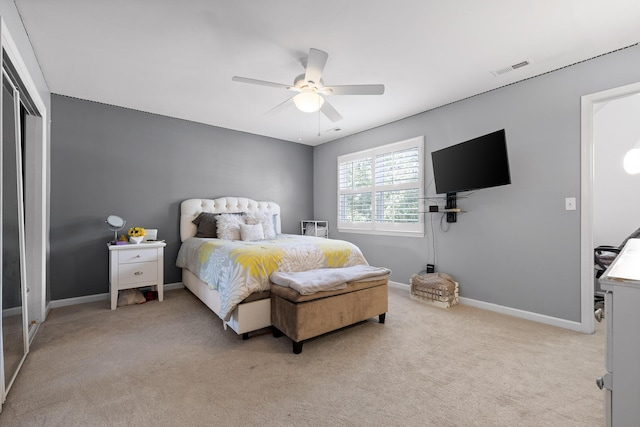 8014 Woodstone Dr, Hixson, TN 37343 - bedroom featuring light carpet and ceiling fan