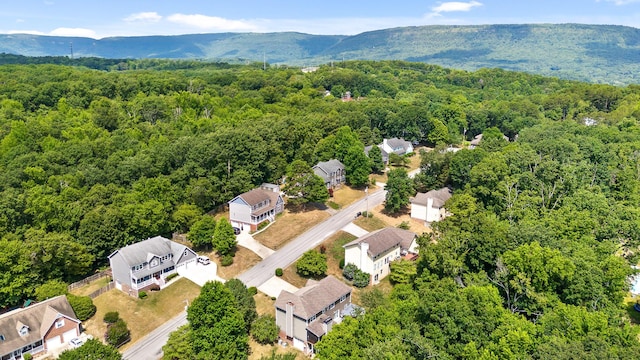 8014 Woodstone Dr, Hixson, TN 37343 - drone / aerial view of a heavily wooded area and a mountainous background