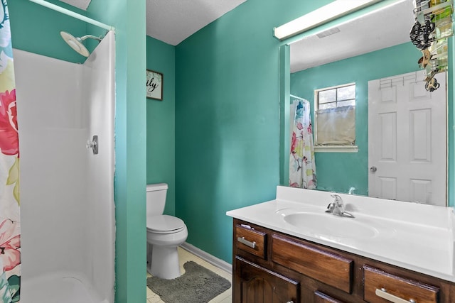 1018 Ridgeway Ave, Signal Mountain, TN 37377 - bathroom with vanity, a shower with shower curtain, and tile patterned floors