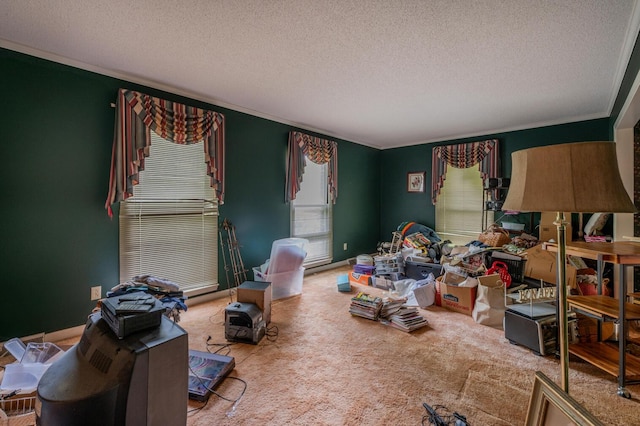 200 Whippoorwill Ln, Lafayette, GA 30728 - bedroom featuring a textured ceiling, crown molding, and carpet