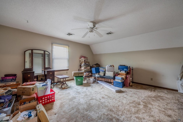 200 Whippoorwill Ln, Lafayette, GA 30728 - bonus room featuring a ceiling fan, carpet, a textured ceiling, and lofted ceiling
