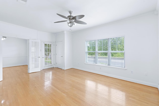 3102 Regency Ct, Chattanooga, TN 37421 - unfurnished room with light wood finished floors, ornamental molding, and ceiling fan