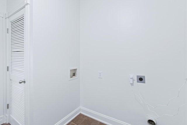 3102 Regency Ct, Chattanooga, TN 37421 - laundry area with electric dryer hookup, hookup for a washing machine, and dark tile patterned floors