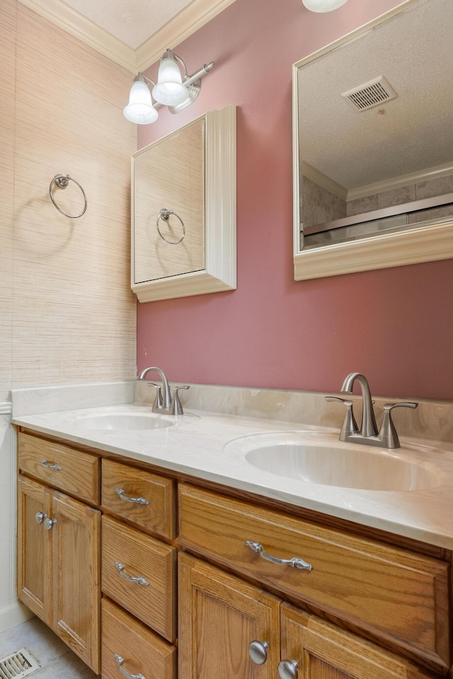 1920 Campbell Dr NW, Cleveland, TN 37312 - bathroom featuring double vanity and ornamental molding