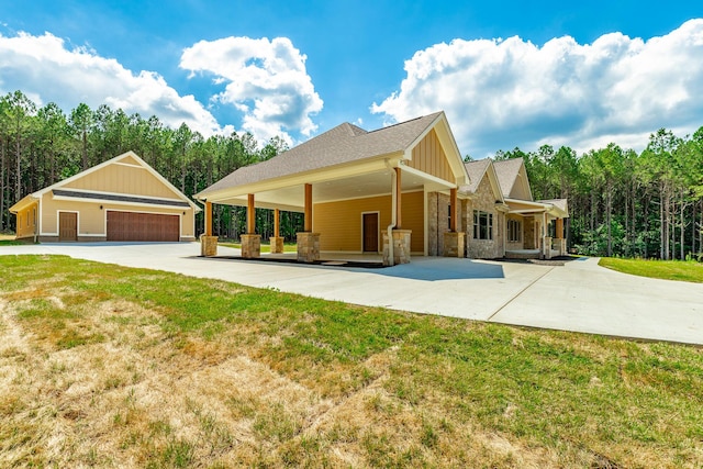 220 High Point Ln, Jasper, TN 37347 - craftsman house with board and batten siding, stone siding, and a front yard