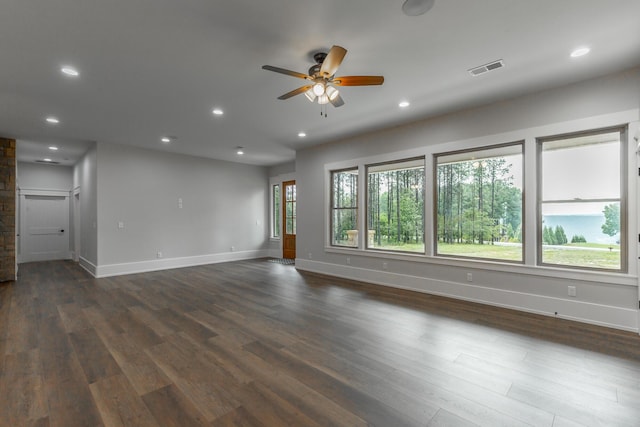 220 High Point Ln, Jasper, TN 37347 - spare room with a ceiling fan, dark wood-style flooring, and recessed lighting