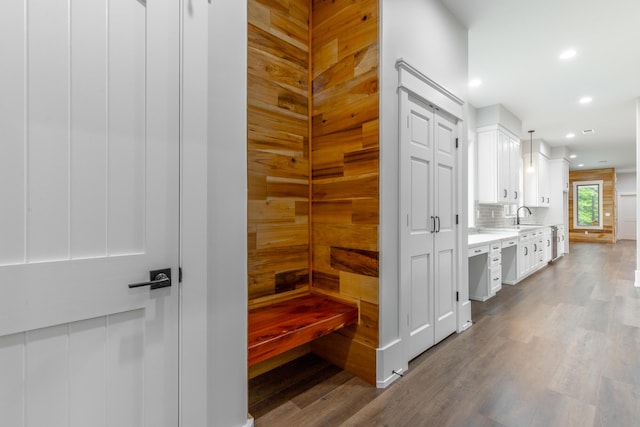 220 High Point Ln, Jasper, TN 37347 - mudroom with dark wood-type flooring, recessed lighting, and a sauna