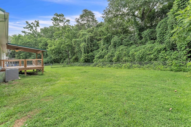 158 Bailey Cir SW, Cleveland, TN 37311 - fenced backyard featuring a wooden deck and a forest view