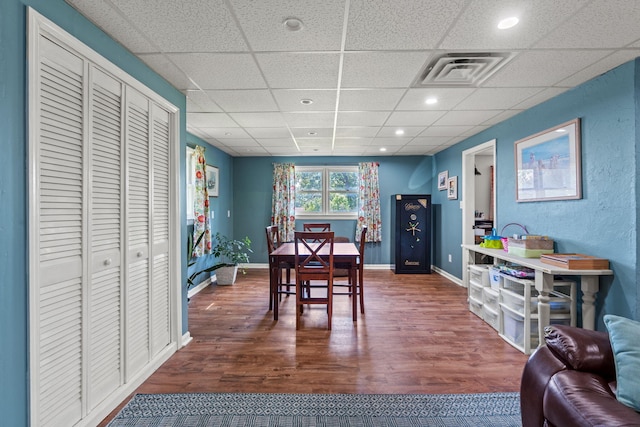 4522 Cloverdale Loop, Hixson, TN 37343 - dining space featuring wood finished floors, a paneled ceiling, and recessed lighting