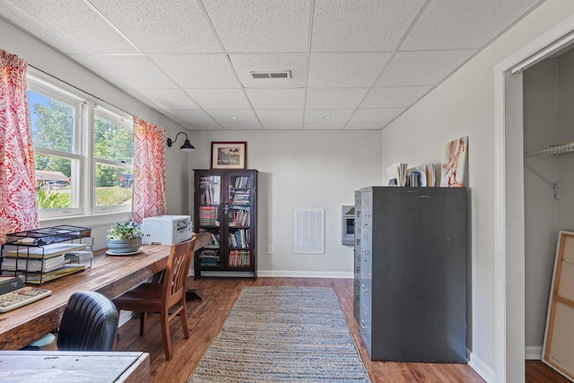 4522 Cloverdale Loop, Hixson, TN 37343 - office featuring a paneled ceiling and wood finished floors