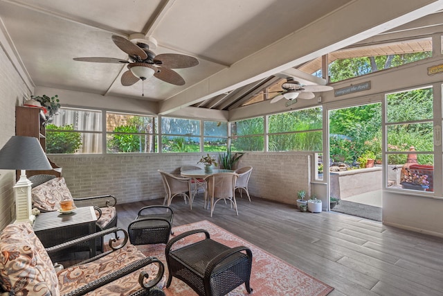 4522 Cloverdale Loop, Hixson, TN 37343 - sunroom with a ceiling fan, outdoor dining space, and an outdoor hangout area