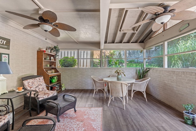 4522 Cloverdale Loop, Hixson, TN 37343 - sunroom / solarium featuring brick wall and hardwood / wood-style floors