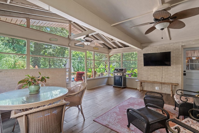 4522 Cloverdale Loop, Hixson, TN 37343 - sunroom / solarium with ceiling fan and outdoor dining area