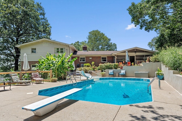 4522 Cloverdale Loop, Hixson, TN 37343 - view of pool with a diving board, a water slide, and a patio