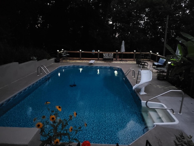 4522 Cloverdale Loop, Hixson, TN 37343 - view of swimming pool with a patio area, a diving board, and a water slide