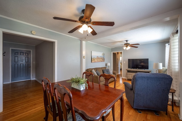 1318 Joiner Rd, Chattanooga, TN 37421 - dining area with ornamental molding, ceiling fan, and wood finished floors