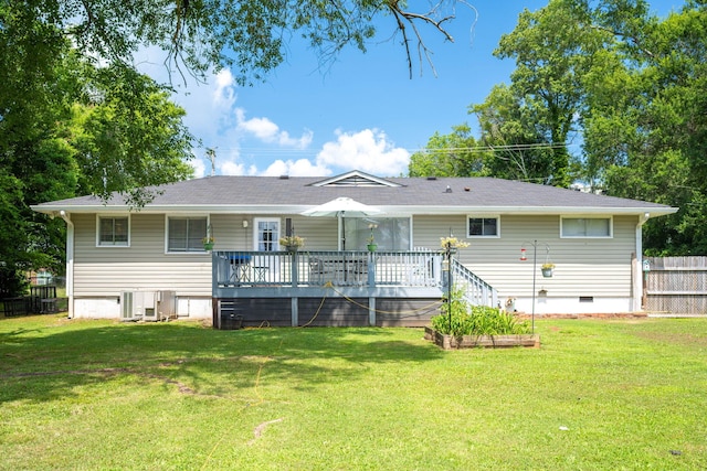 1318 Joiner Rd, Chattanooga, TN 37421 - back of house with crawl space and a wooden deck