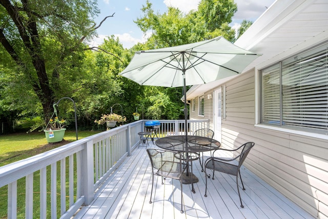 1318 Joiner Rd, Chattanooga, TN 37421 - deck with outdoor dining area and a yard