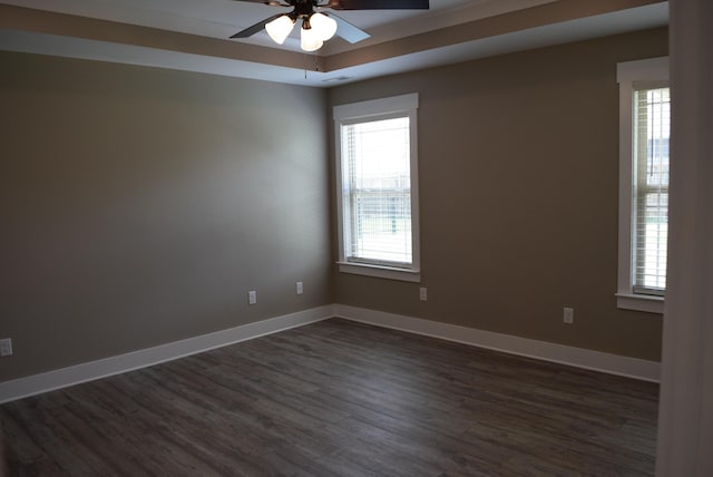 81 Morning Mist Dr, Rossville, GA 30741 - spare room featuring dark wood finished floors and ceiling fan