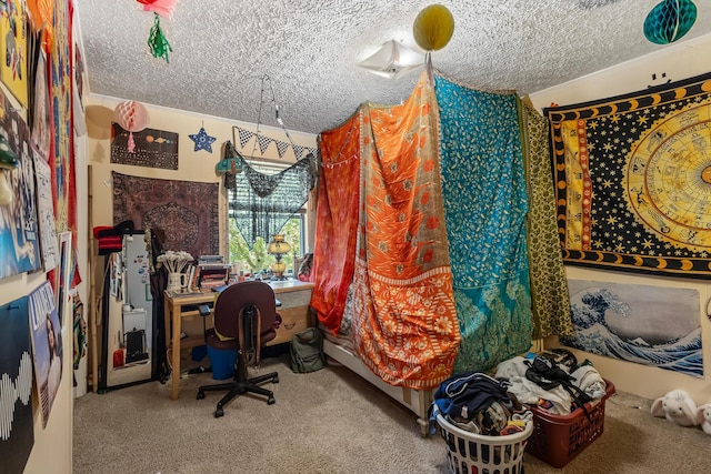 144 Bible Dr, Benton, TN 37307 - office area featuring a textured ceiling and carpet floors