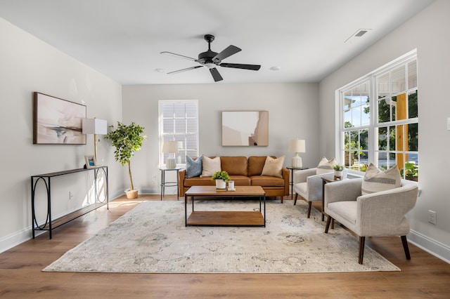 812 Aubrey Ave, Chattanooga, TN 37411 - living room with wood finished floors and a ceiling fan