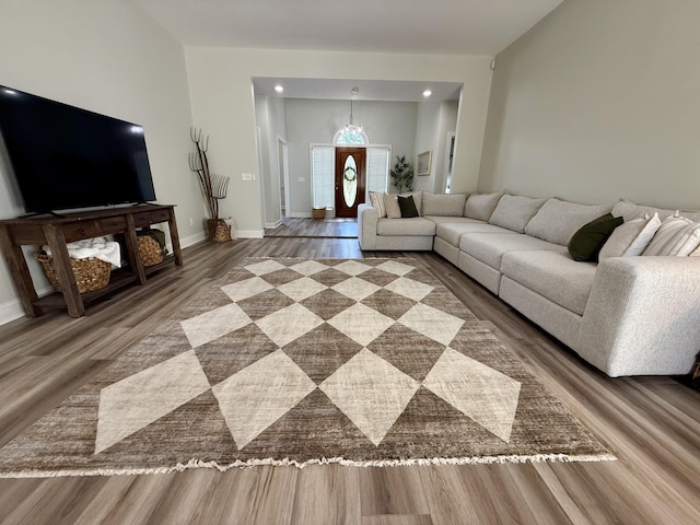 120 Oakhurst Ter NE, Calhoun, GA 30701 - living area with wood finished floors and recessed lighting