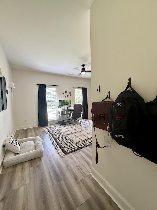 120 Oakhurst Ter NE, Calhoun, GA 30701 - living room with wood finished floors and a ceiling fan