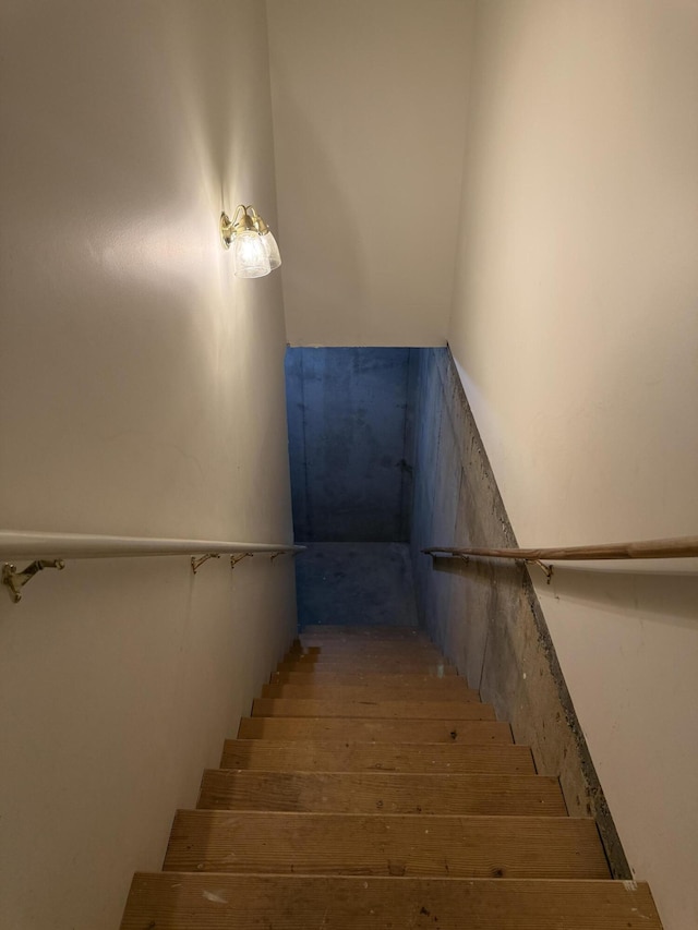 120 Oakhurst Ter NE, Calhoun, GA 30701 - staircase featuring hardwood / wood-style floors