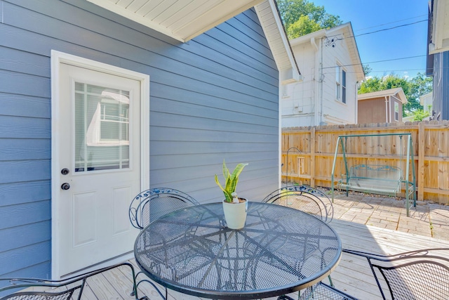 1132 Dartmouth St, Chattanooga, TN 37405 - wooden deck featuring outdoor dining space and a patio area