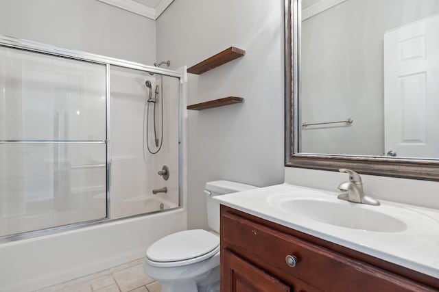 1502 Brock Cir, Ringgold, GA 30736 - full bathroom featuring vanity, combined bath / shower with glass door, and crown molding