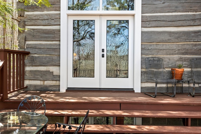 1908 Clear Brooks Dr, Signal Mountain, TN 37377 - view of exterior entry with french doors and a deck