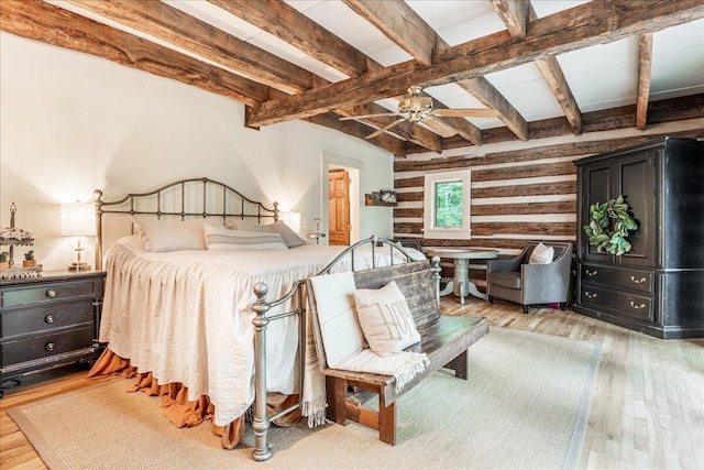 1908 Clear Brooks Dr, Signal Mountain, TN 37377 - bedroom featuring hardwood / wood-style floors and beam ceiling