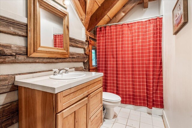 1908 Clear Brooks Dr, Signal Mountain, TN 37377 - bathroom featuring vanity, tile patterned flooring, and a shower with curtain