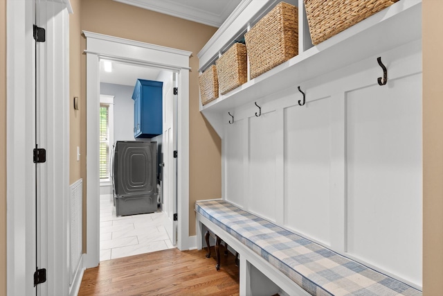 9795 Trestle Cir, Ooltewah, TN 37363 - mudroom with ornamental molding and baseboards