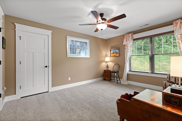 9795 Trestle Cir, Ooltewah, TN 37363 - sitting room featuring ceiling fan and carpet