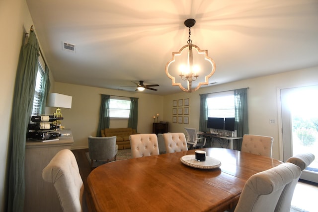 268 Lawrence Dr, Rossville, GA 30741 - dining area featuring a chandelier and wood finished floors