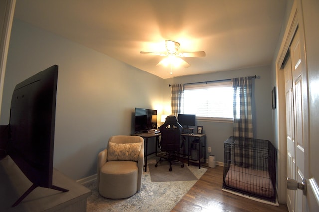 268 Lawrence Dr, Rossville, GA 30741 - office with wood finished floors and a ceiling fan