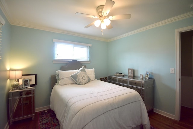268 Lawrence Dr, Rossville, GA 30741 - bedroom featuring wood finished floors, crown molding, and a ceiling fan