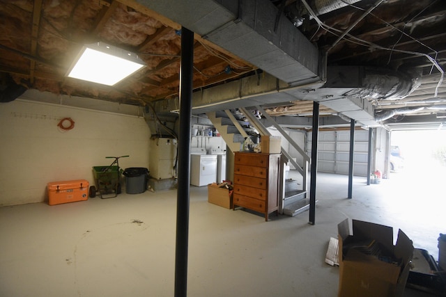 268 Lawrence Dr, Rossville, GA 30741 - basement featuring independent washer and dryer and stairway