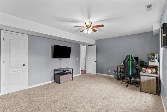 1010 Country Meadows Ln, Dalton, GA 30721 - carpeted office with a ceiling fan and baseboards