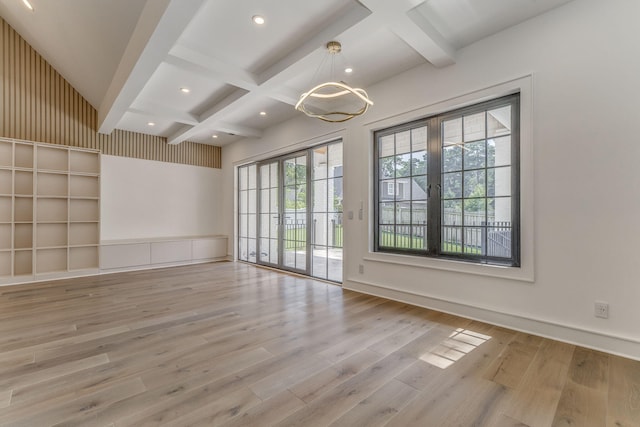 807 Judd Ter, Dalton, GA 30720 - empty room with wood finished floors, coffered ceiling, beamed ceiling, and recessed lighting