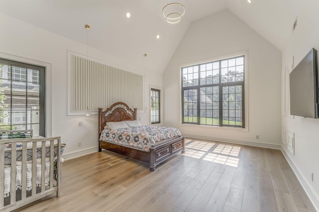 807 Judd Ter, Dalton, GA 30720 - bedroom featuring high vaulted ceiling, light wood finished floors, and recessed lighting