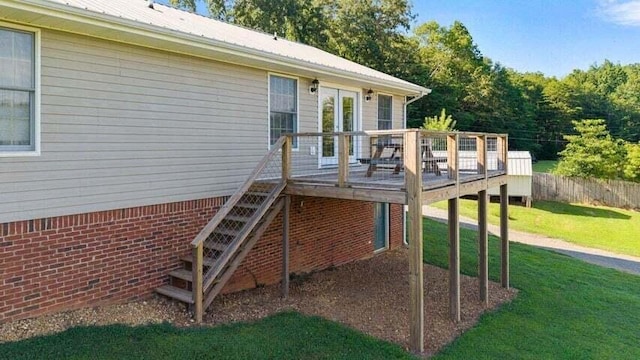 346 Thomas Rd, Benton, TN 37307 - deck with a yard and stairway