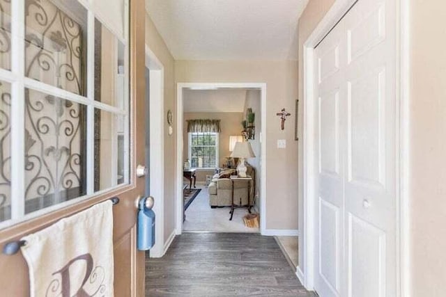 346 Thomas Rd, Benton, TN 37307 - entrance foyer with dark wood-type flooring and baseboards