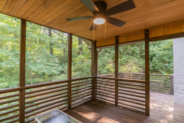 4205 Seneca Ave, Chattanooga, TN 37409 - unfurnished sunroom featuring ceiling fan