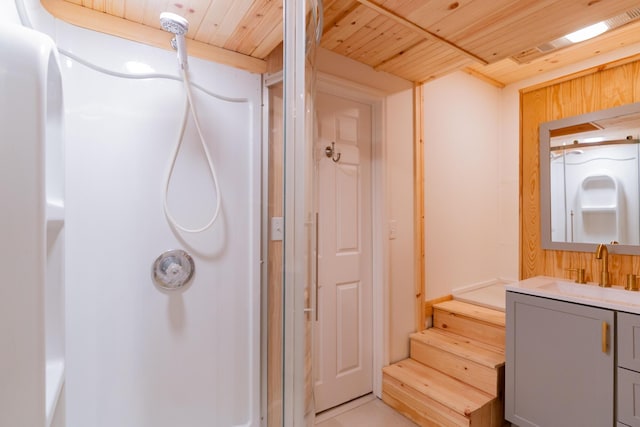 4205 Seneca Ave, Chattanooga, TN 37409 - full bath featuring vanity, wooden ceiling, and a shower