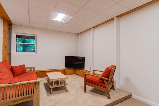 4205 Seneca Ave, Chattanooga, TN 37409 - living room with carpet floors and a paneled ceiling